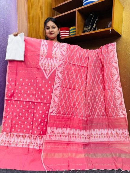 এতিহ্যবাহী তাঁতের হাফ সিল্ক জামদানী